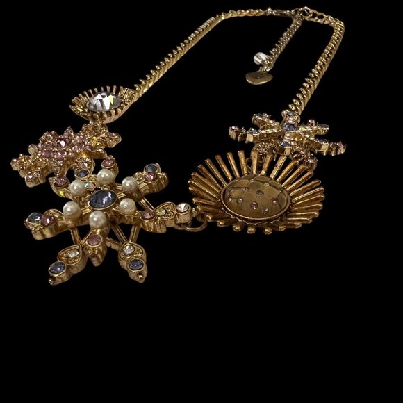 Betsey Johnson Gold Tone Winter Wonderland Holiday Rhinestone Statement … - Picture 9 of 15